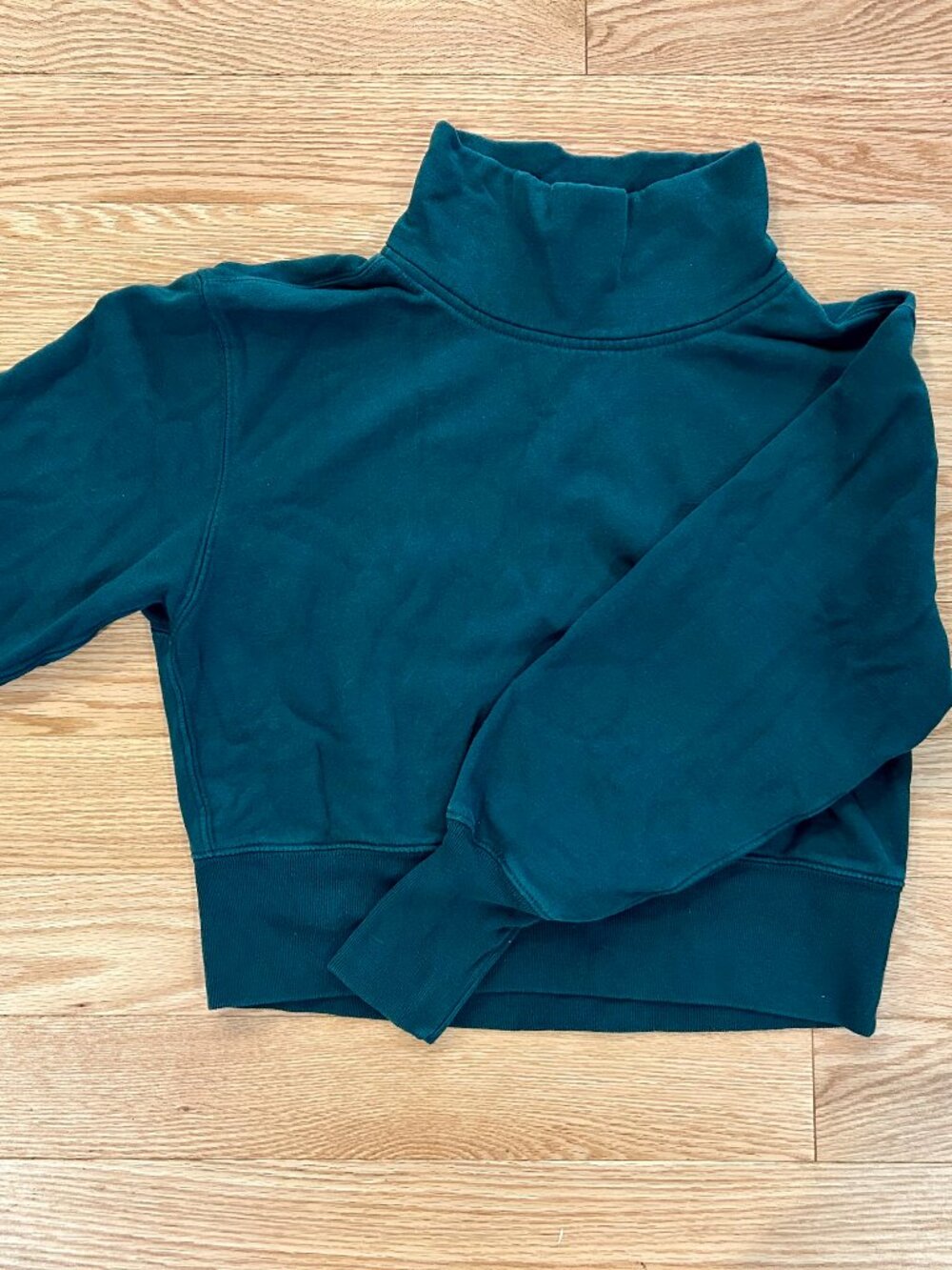 Abercrombie & Fitch Teal Mock Neck Cropped Sweatshirt - Size S